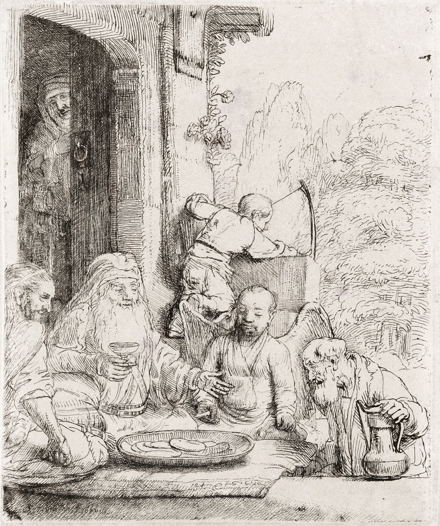 Appraisal: REMBRANDT VAN RIJN Abraham Entertaining the Angels Etching and drypoint