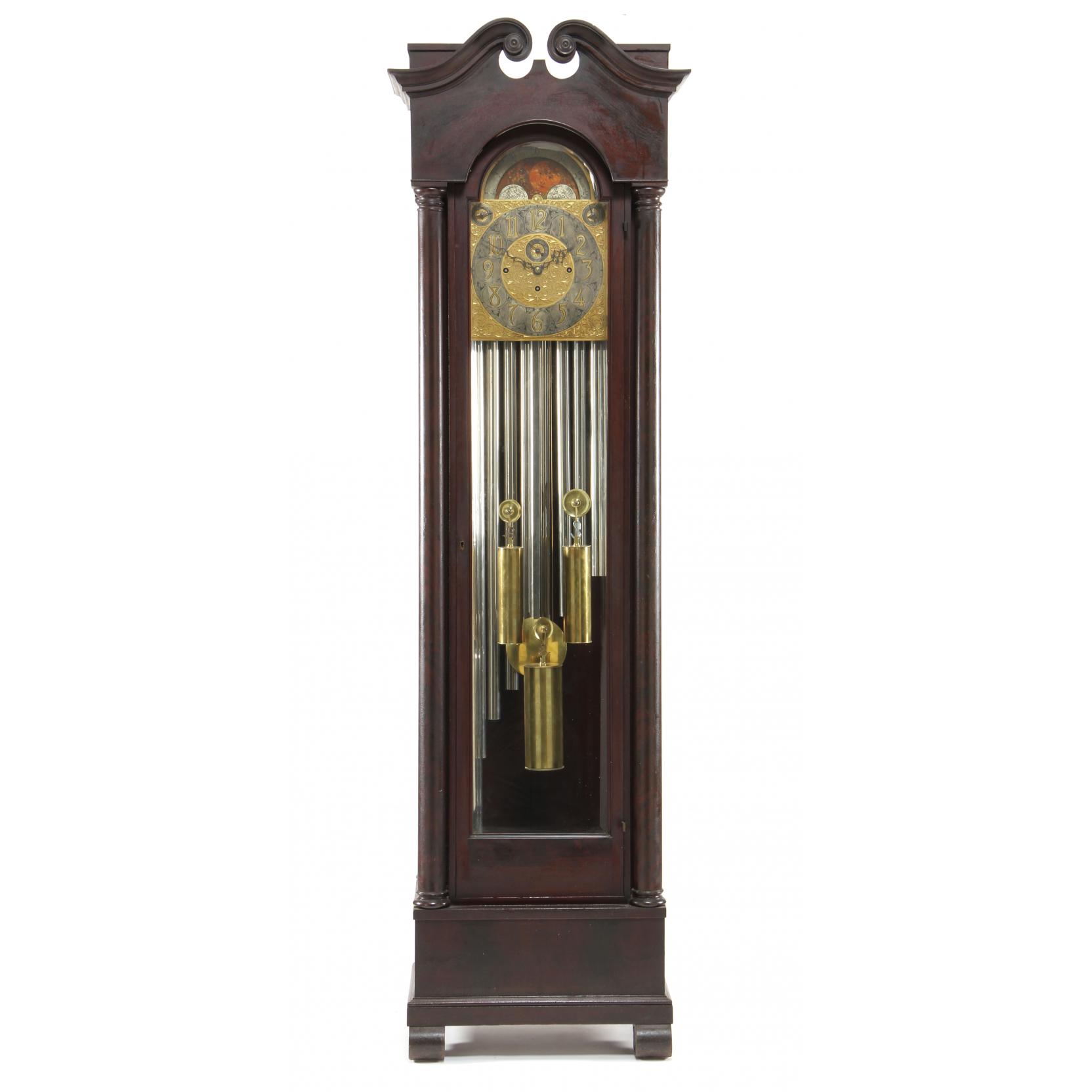 Appraisal: Elliott Tube Tall Case Chime Clock London early th century