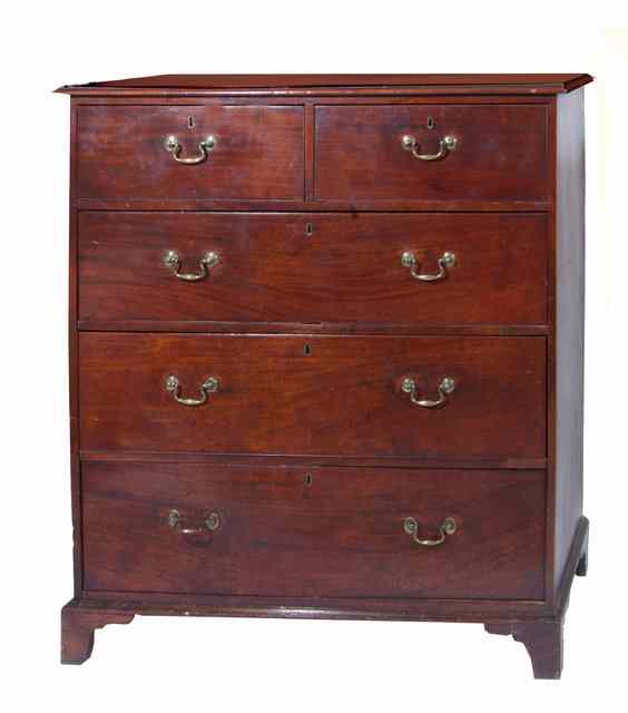 Appraisal: A LARGE TH CENTURY MAHOGANY CHEST of two short and