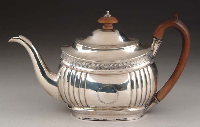 Appraisal: ENGLISH STERLING SILVER TEAPOT Teapot hallmarked with maker s mark