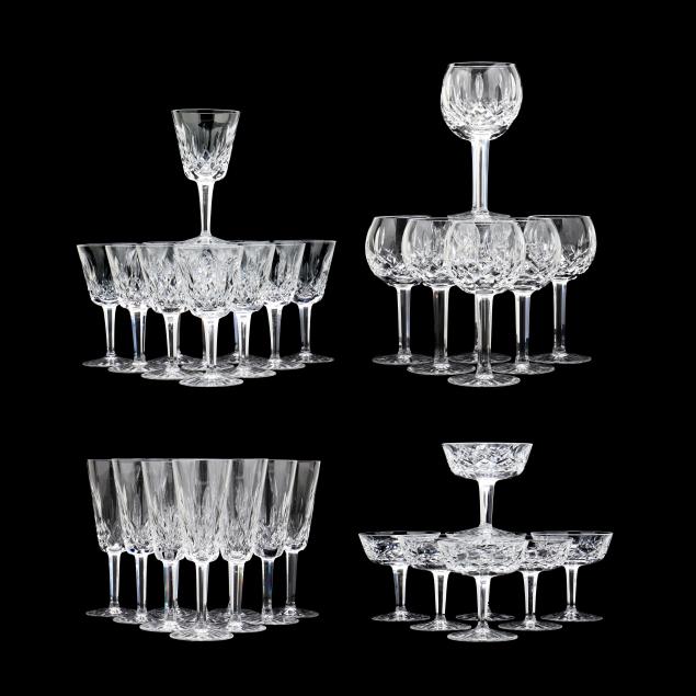 Appraisal: PIECES OF WATERFORD CRYSTAL LISMORE STEMS Including eight wine goblets