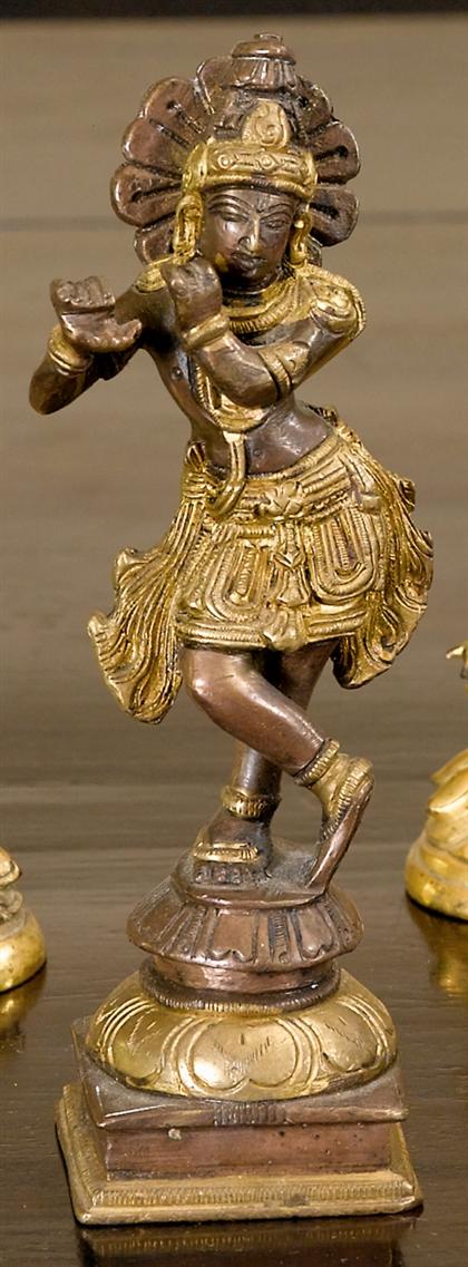 Appraisal: Indian gilt copper shiva figure th th century