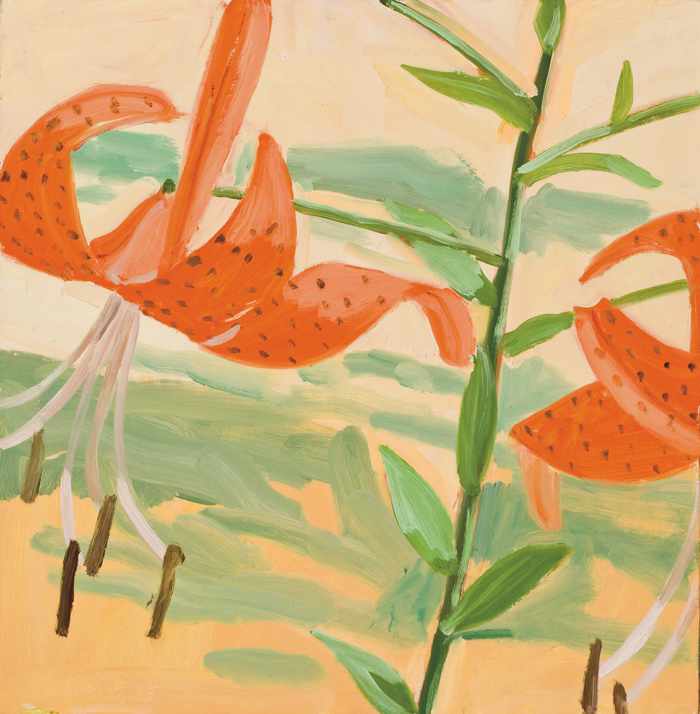 Appraisal: ALEX KATZ American b ''Tiger Lilies'' oil on masonite signed