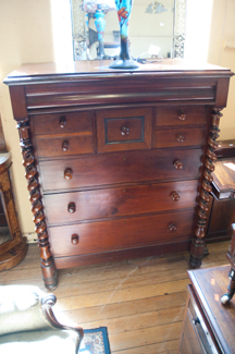 Appraisal: LARGE VICTORIAN EIGHT DRAWER CHEST WITH BARLEY TWIST