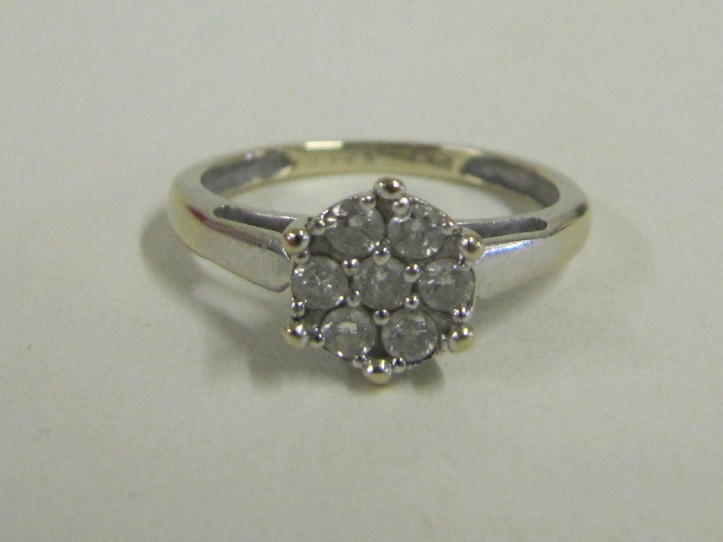 Appraisal: Eighteen carat white gold diamond cluster ring