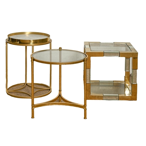 Appraisal: Two similar contemporary giltmetal occasional tables cm diam with round