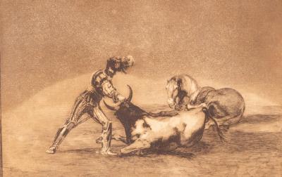 Appraisal: after Francisco Goya - Scene from La Tauromaquia Plate etching