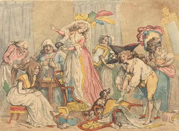 Appraisal: Thomas Rowlandson British - x sheet Dressing for a Masquerade