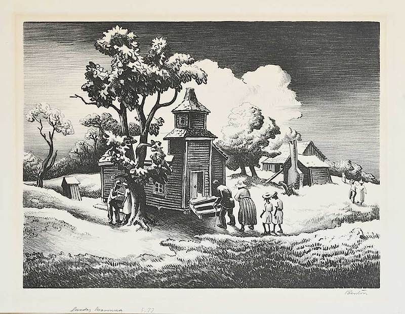 Appraisal: Thomas Hart Benton American Sunday Morning edition of signed lower