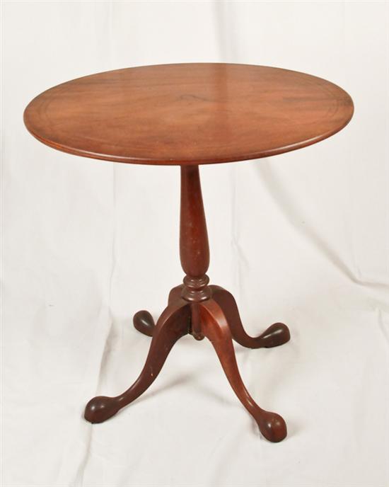 Appraisal: A th C English Mahogany Tilt-top Tea Table the top