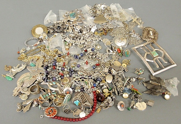 Appraisal: - Group of Mexican and other silver jewelry some with