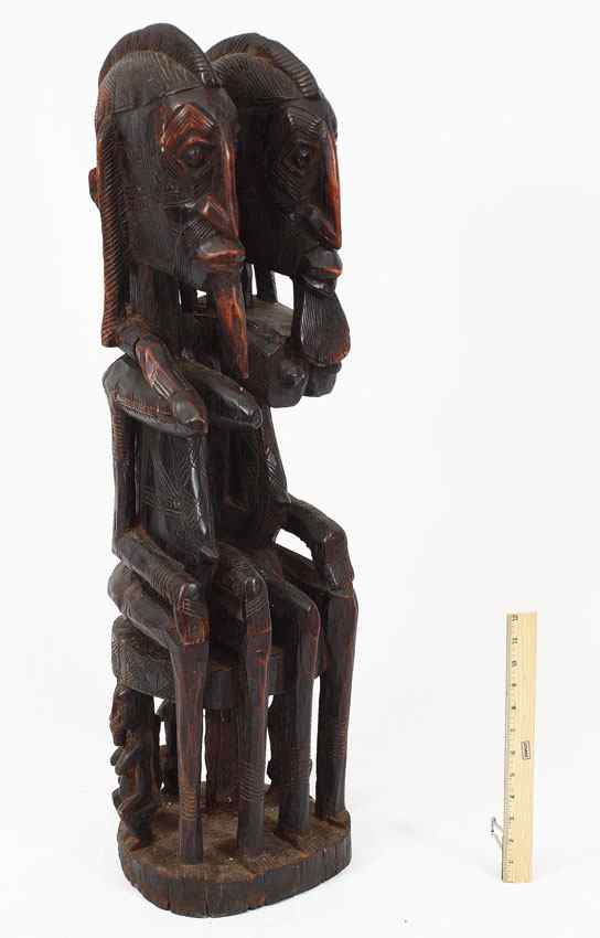 Appraisal: CARVED AFRICAN DOGON PRIMORDIAL COUPLE MALI '' x '' x