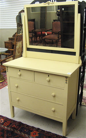 Appraisal: DRESSER WITH ATTACHED TILT MIRROR American c 's the -drawer