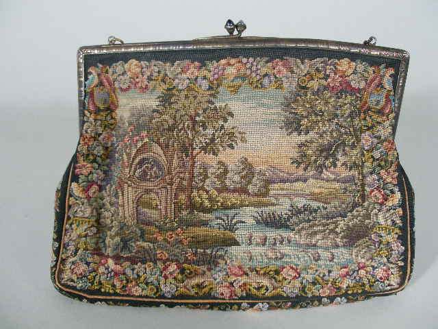 Appraisal: Vintage Petit Point Purse c s tapestry evening bag with