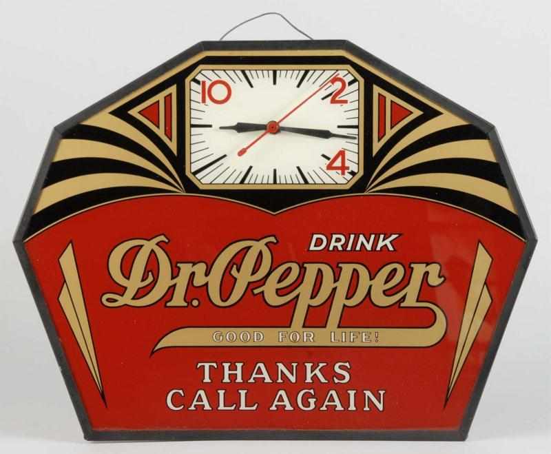 Appraisal: Replica of s Dr Pepper Clock Description s Some feel