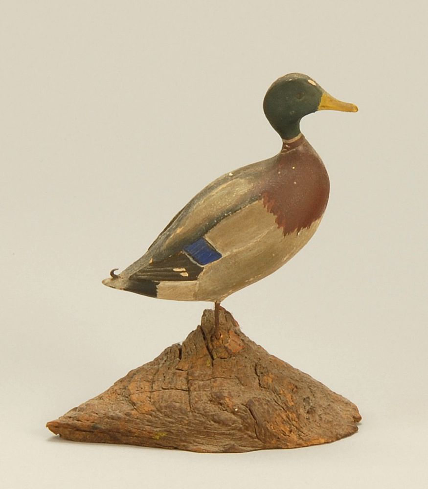 Appraisal: MINIATURE MALLARD DRAKE DECOY By Russ Burr of Hingham Massachusetts