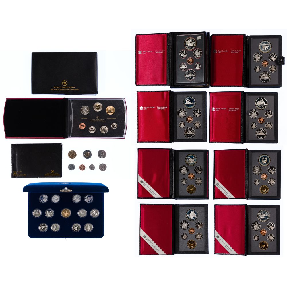 Appraisal: CANADIAN COIN COLLECTION proof sets including most in presentation binders