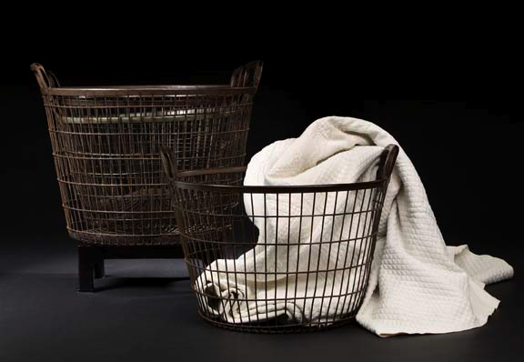 Appraisal: Nested Collection of Four French Steel Circular Two-Handled Laundry Baskets