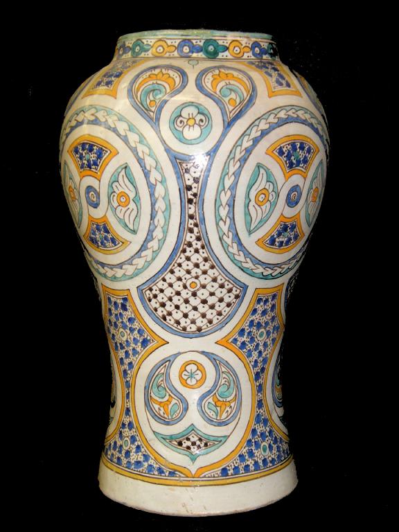 Appraisal: Large th century Moroccan baluster vase decorated with roundels and