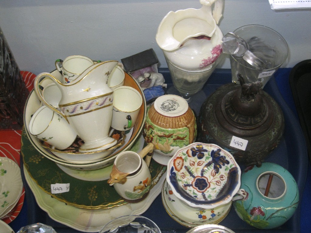 Appraisal: Tray lot comprising miscellaneous ceramics glass and teawares etc -