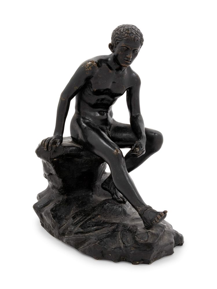 Appraisal: A Grand Tour Bronze Figure of Seated Hermes A Grand