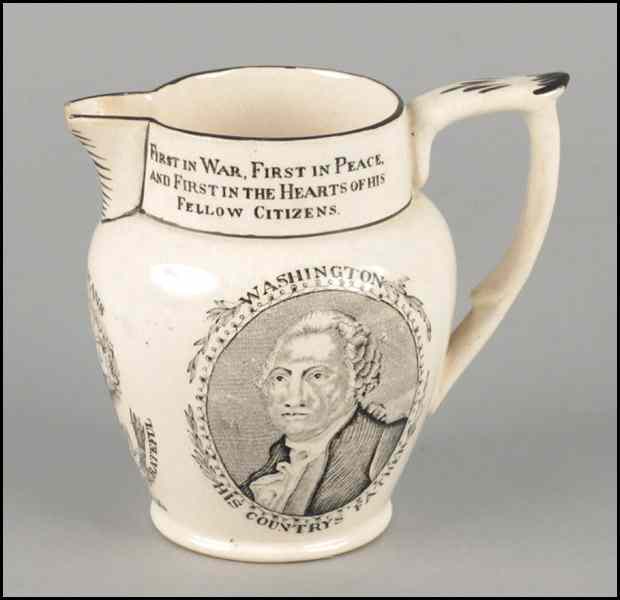 Appraisal: TH CENTURY ENGLISH TRANSFERWARE PITCHER Hall Son pitcher is commemorating