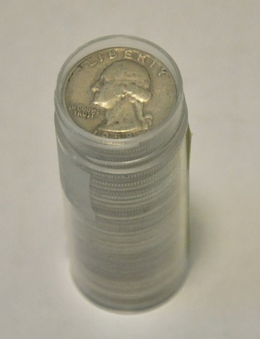 Appraisal: Roll Washington Quarters 's- silver VG-AU