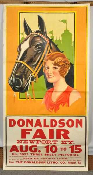 Appraisal: Paper Donaldson Fair Poster Dated This was a large example