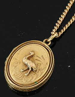 Appraisal: An Antique Australian gold locket Circa The oval ct gold