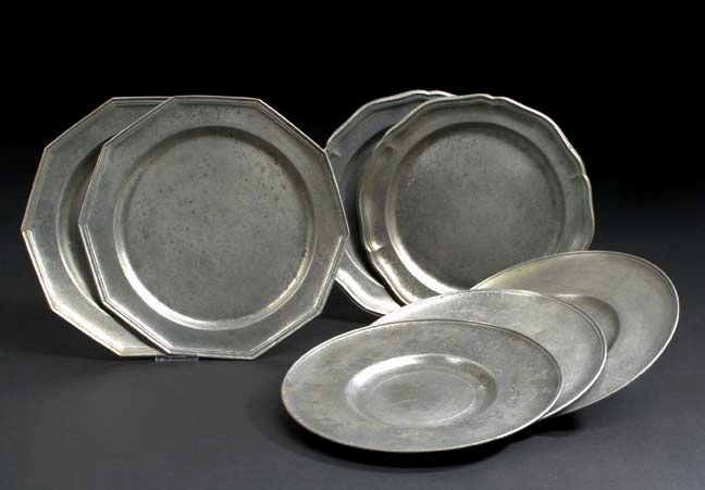 Appraisal: Group of Seven Pewter Plates consisting of a pair of