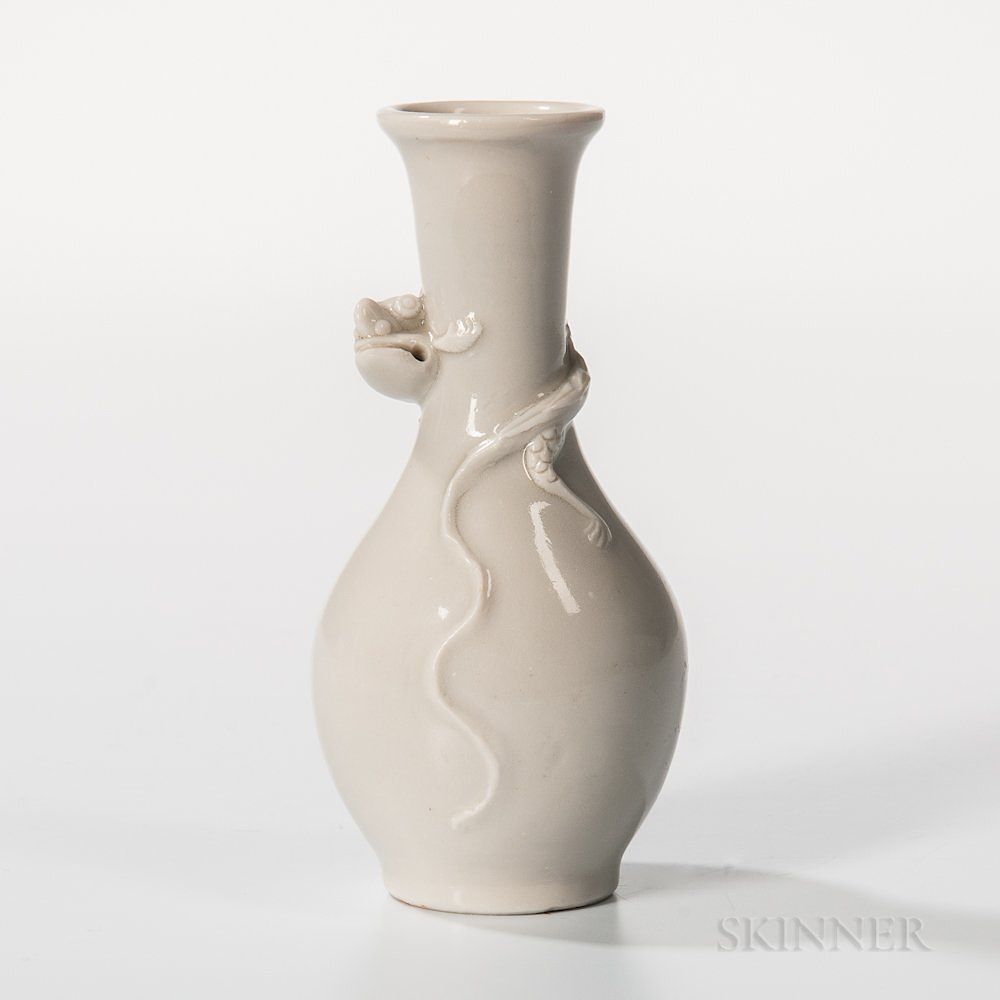 Appraisal: Small White-glazed Bottle Vase Small White-glazed Bottle Vase China th