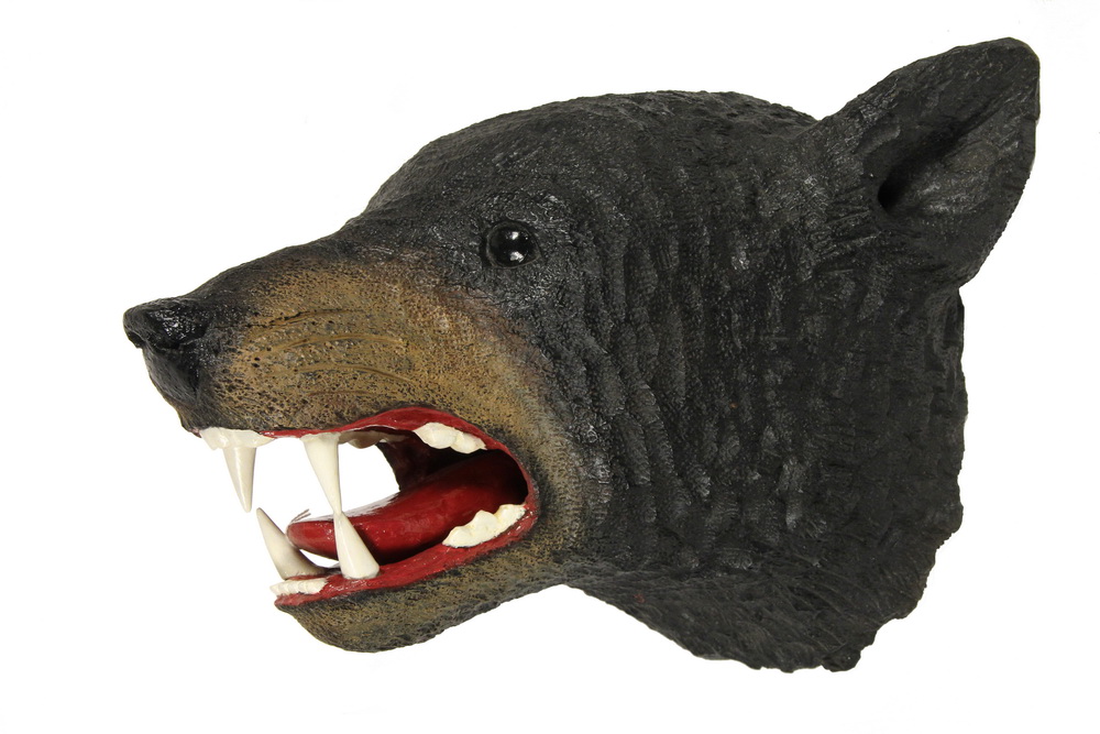 Appraisal: FOLK ART WOOD CARVING - Black Bear Head wall mount