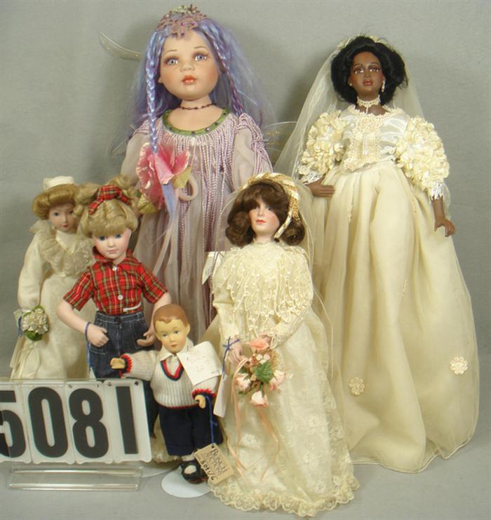 Appraisal: Lot of porcelain dolls - inches tall all in good