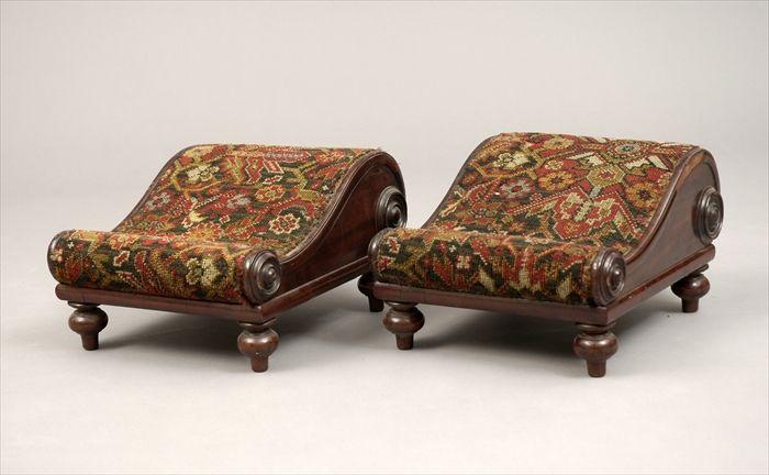 Appraisal: Pair of William IV Carved Mahogany Gout Stools x x