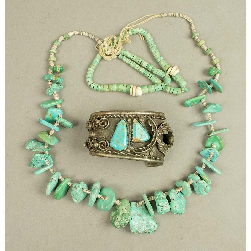 Appraisal: Assorted Sterling Silver Indian Turquoise Jewelry Assorted Native American sterling