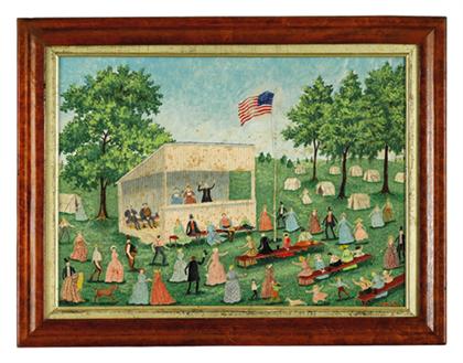 Appraisal: Albert Webster Davies New Hampshire - camp meeting Signed oil