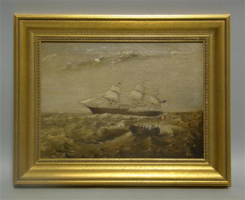 Appraisal: W SAUNDERS BRITISH TH CENTURY H M S WARRIOR Oil