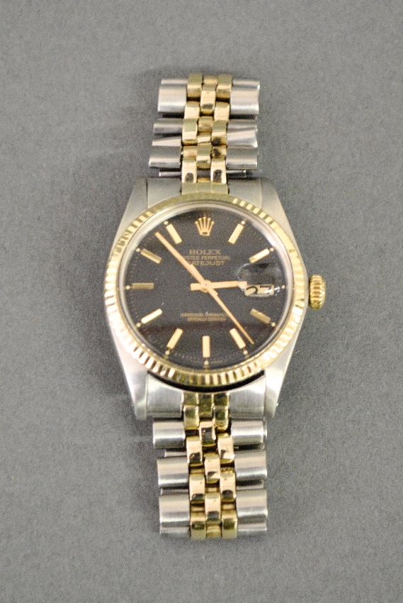 Appraisal: - Rolex men s wristwatch two-tone k gold trim oyster