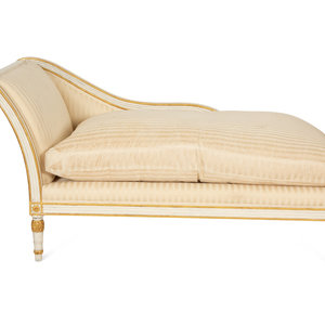 Appraisal: An Italian Painted and Parcel Gilt Chaise Lounge Late th