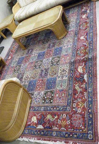 Appraisal: PERSIAN GARDEN PANEL CARPET displaying a field of colorful garden