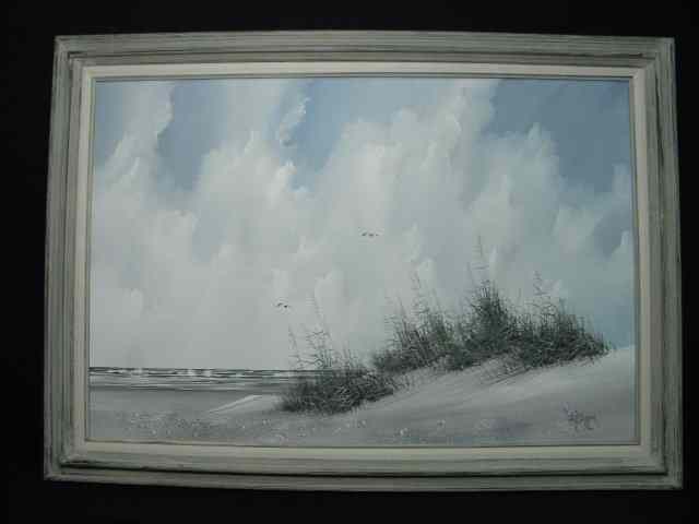 Appraisal: Rex Duggar oil on canvas seascape painting Framed and matted