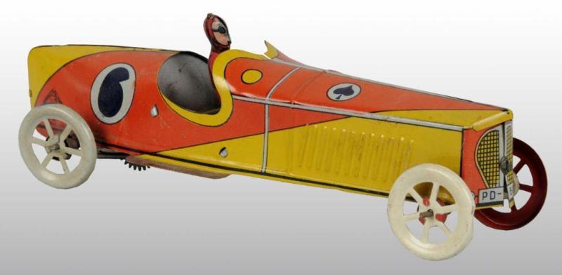 Appraisal: Tin Ingap Race Car Wind-Up Toy Description Italian Working Marked