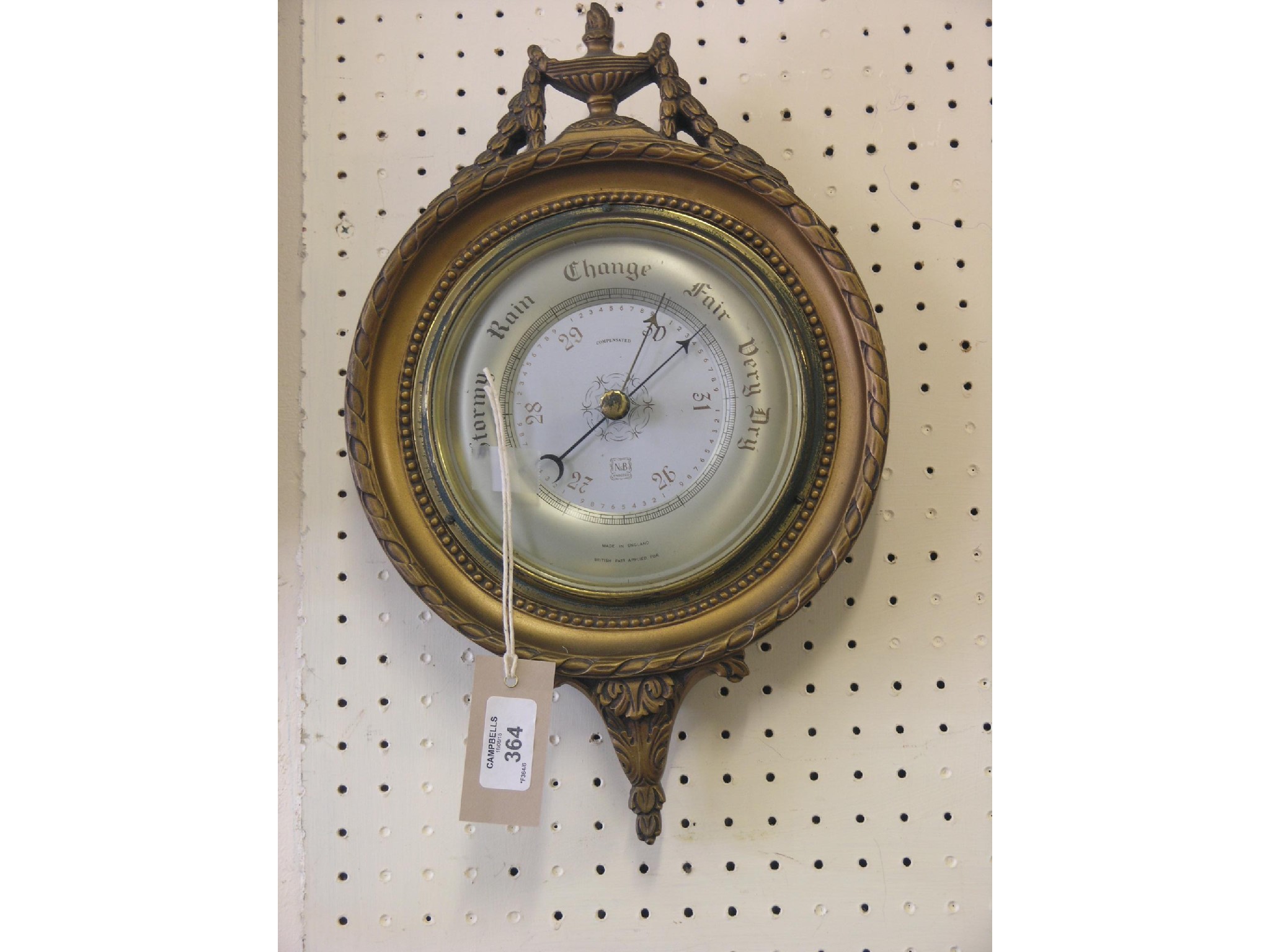 Appraisal: An aneroid barometer circular moulded gilt frame in neo-classical style