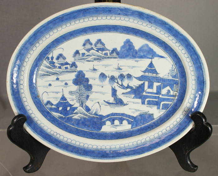 Appraisal: Chinese Export porcelain Canton oval platter x minor edge fritting