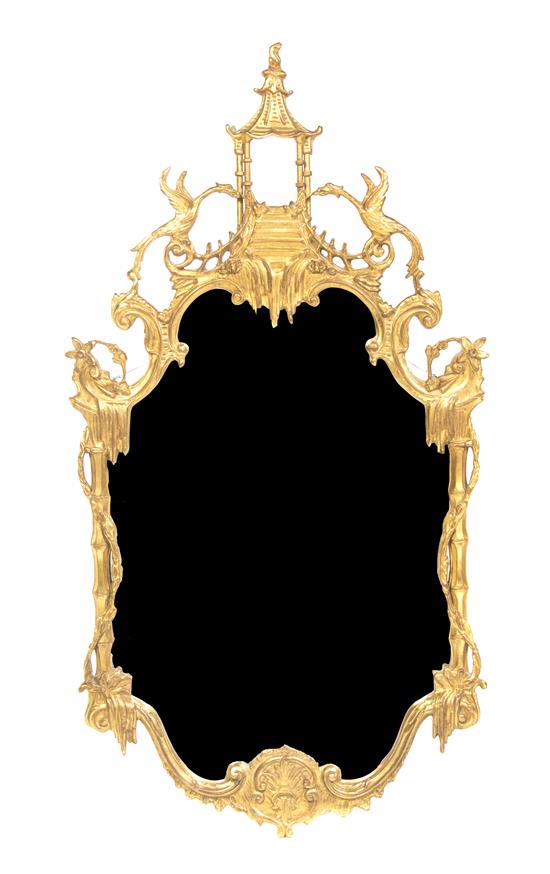 Appraisal: Sale Lot A Chinese Chippendale Style Giltwood Mirror having a