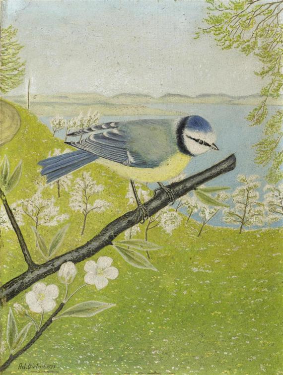 Appraisal: DIETRICH ADOLF Berlingen Blue tit in May Oil on board