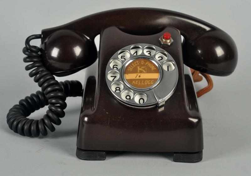 Appraisal: Kellogg Brown Red Bar Cradle Telephone Circa Base marked D