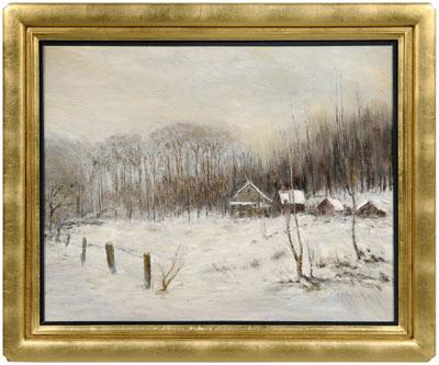 Appraisal: Painting signed S Bruner farm in winter signed lower right