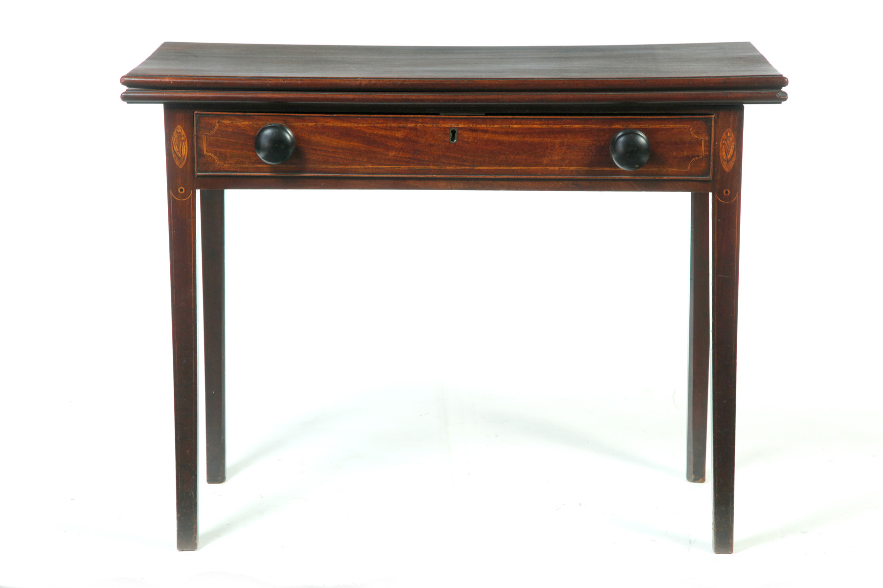 Appraisal: ENGLISH GEORGE III INLAID CARD TABLE Early th century mahogany