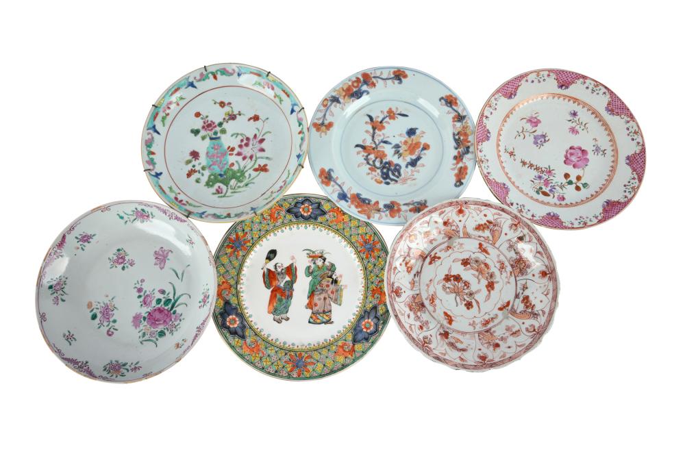 Appraisal: SIX CHINESE EXPORT PORCELAIN PLATESunmarked various designs Condition with chips